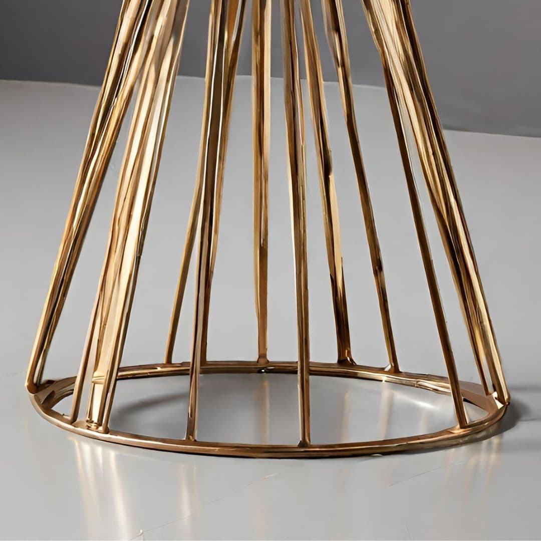 Elegant Golden-Base Stone Top Dining Table 2