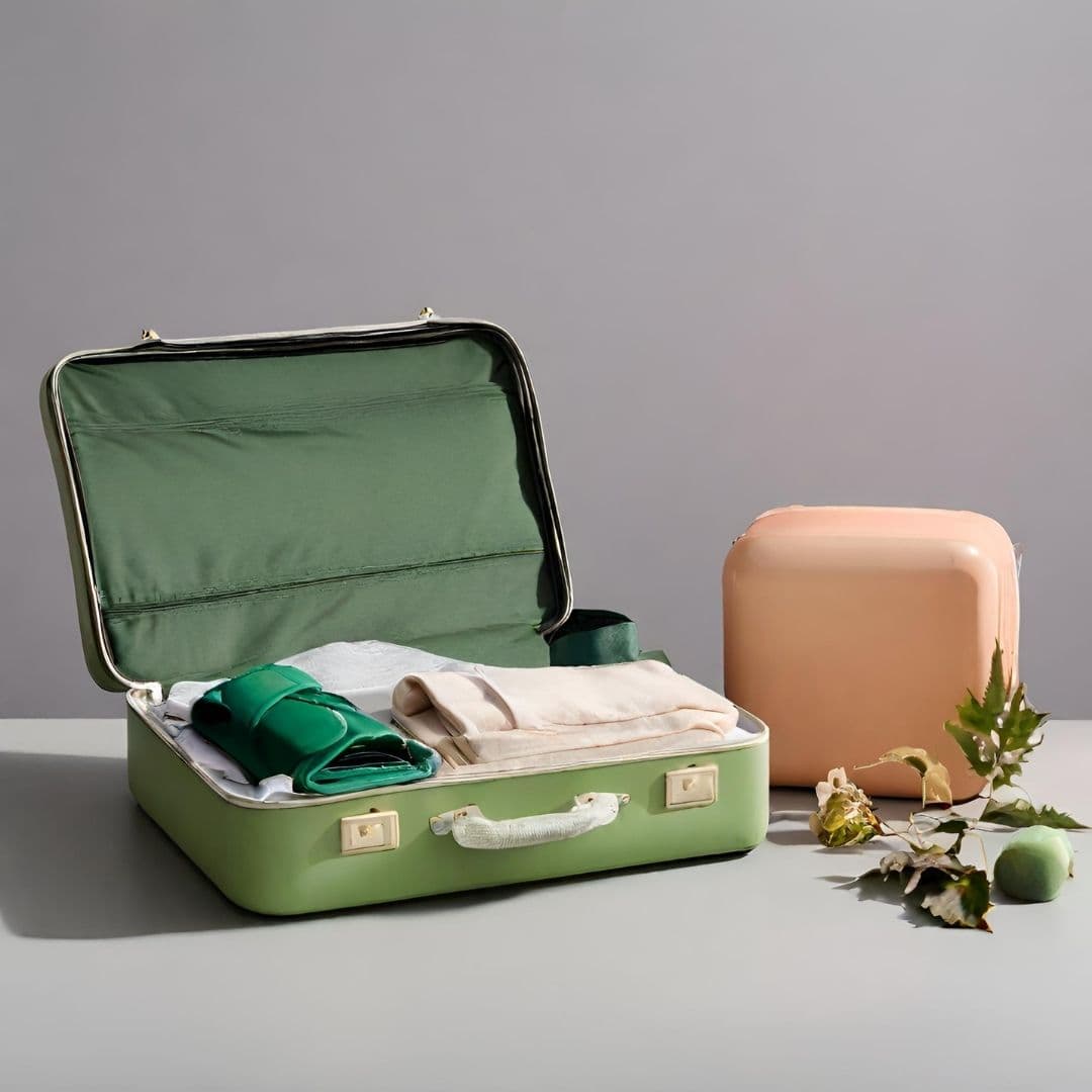 Sleek Olive Green Hardshell Carry-On Luggage 2