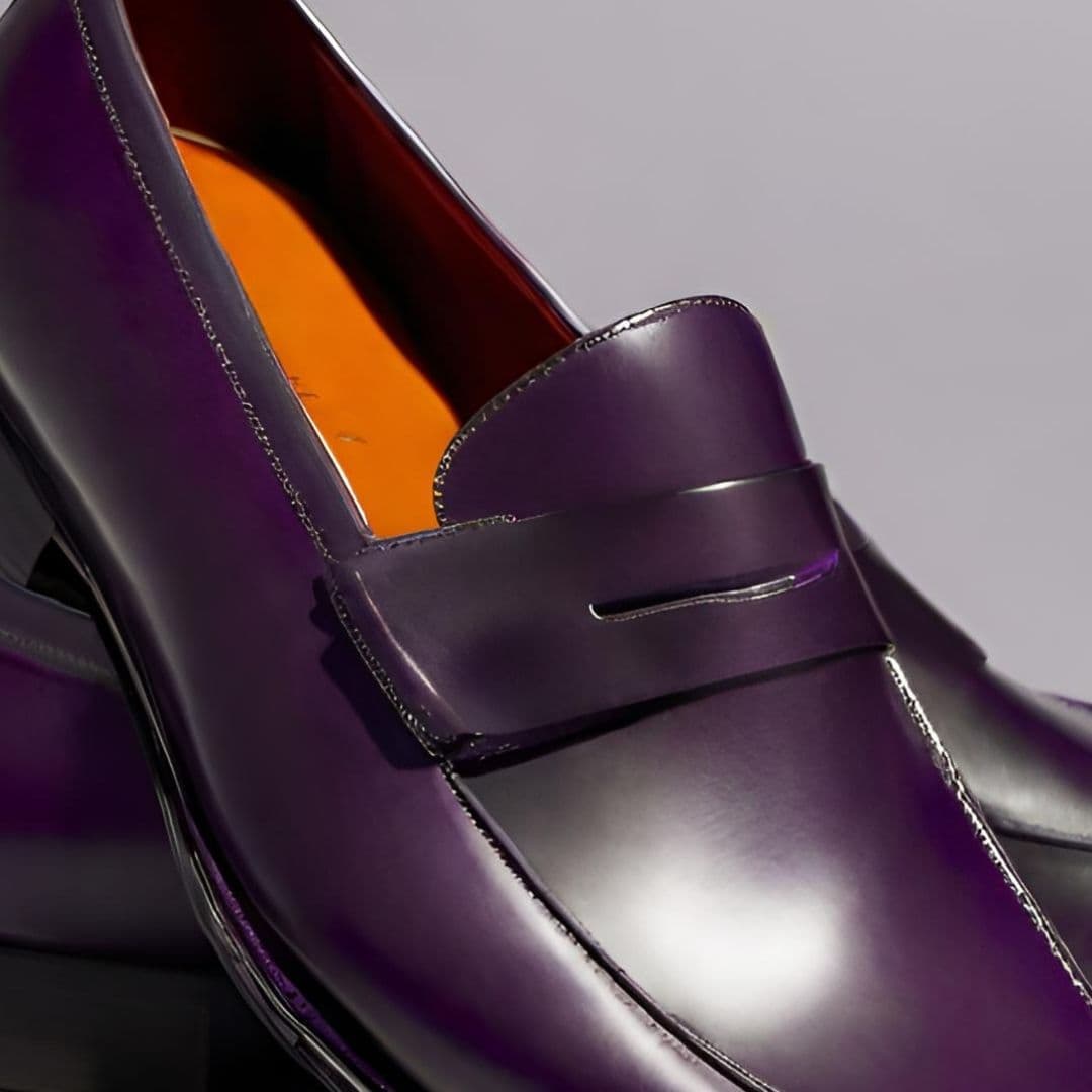 Elegant Purple Leather Loafers 2