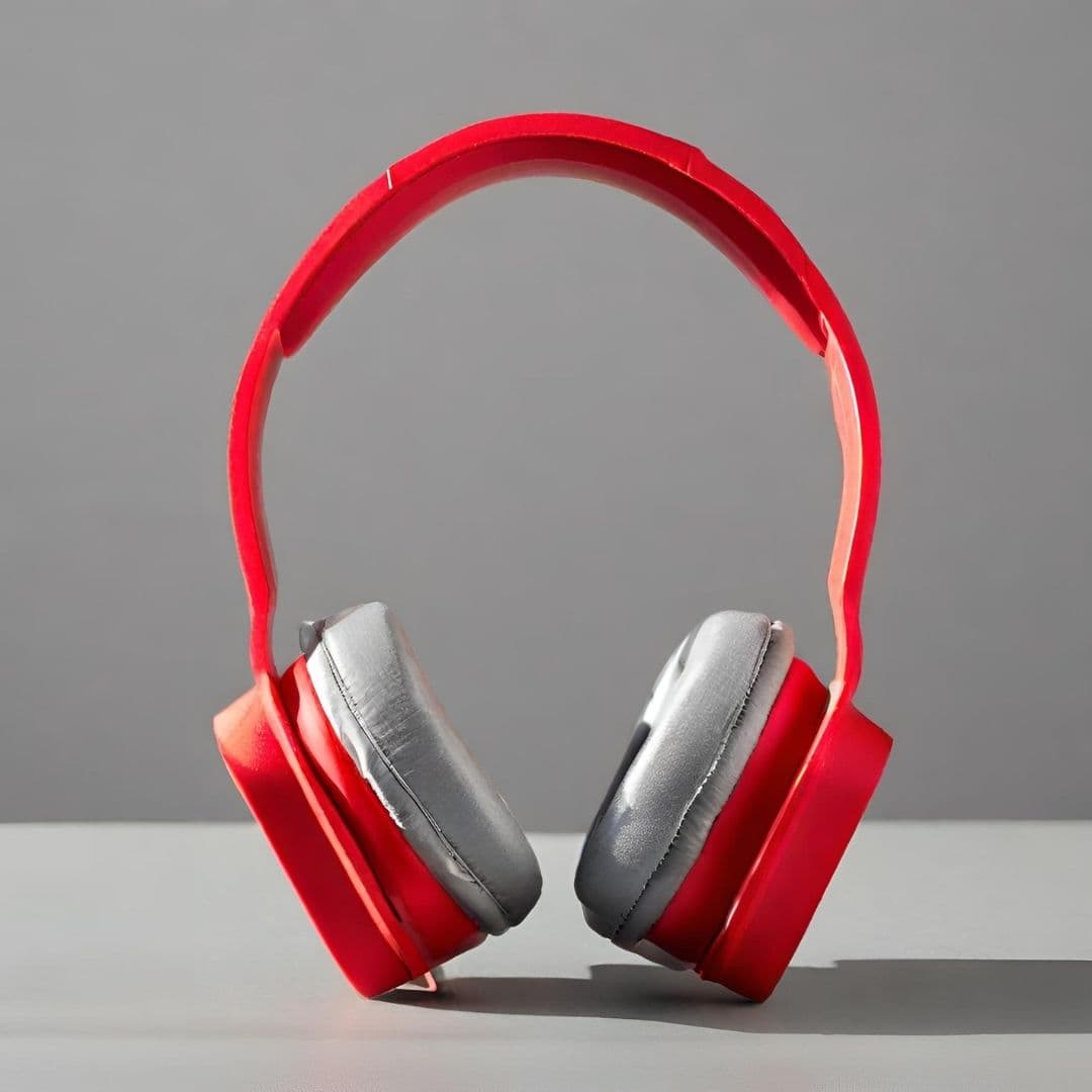 Stylish Red & Silver Over-Ear Headphones 2